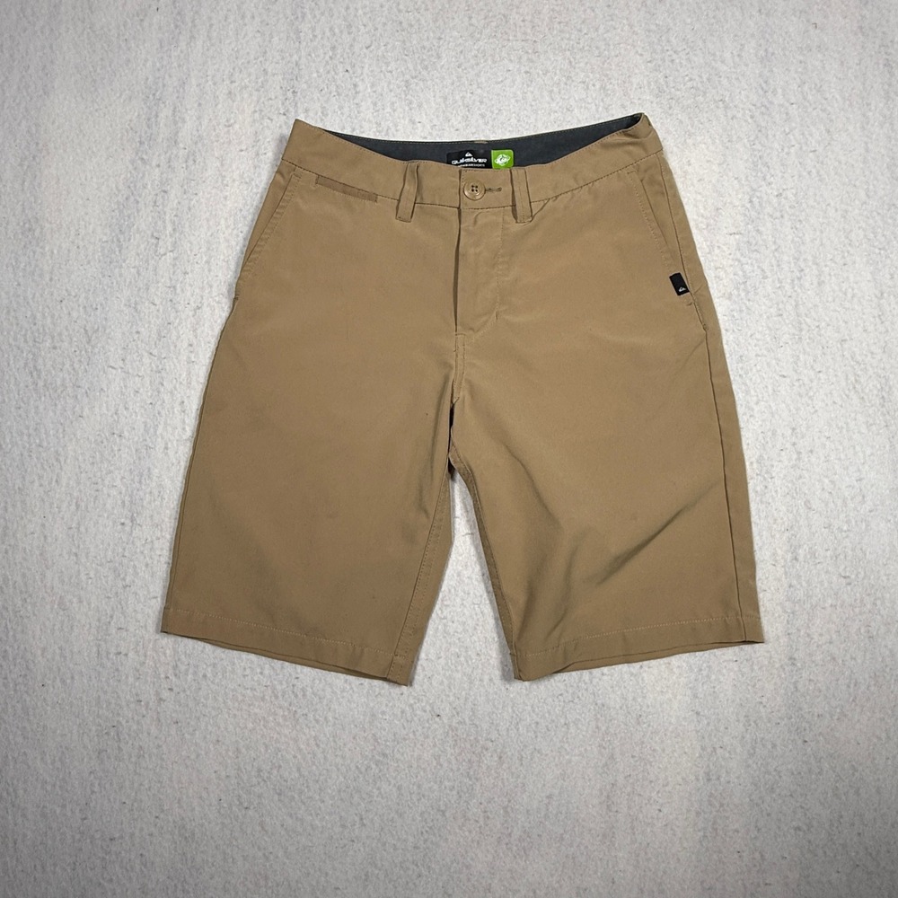 Quiksilver Kids Amphibian Hybrid Shorts Tan DryFlight Chino Boardshorts 27 Waist